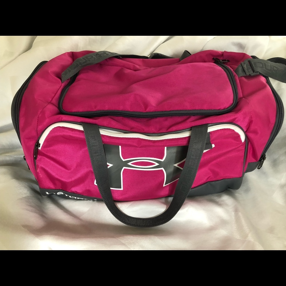 Pink under armor duffel bag